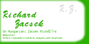 richard zacsek business card